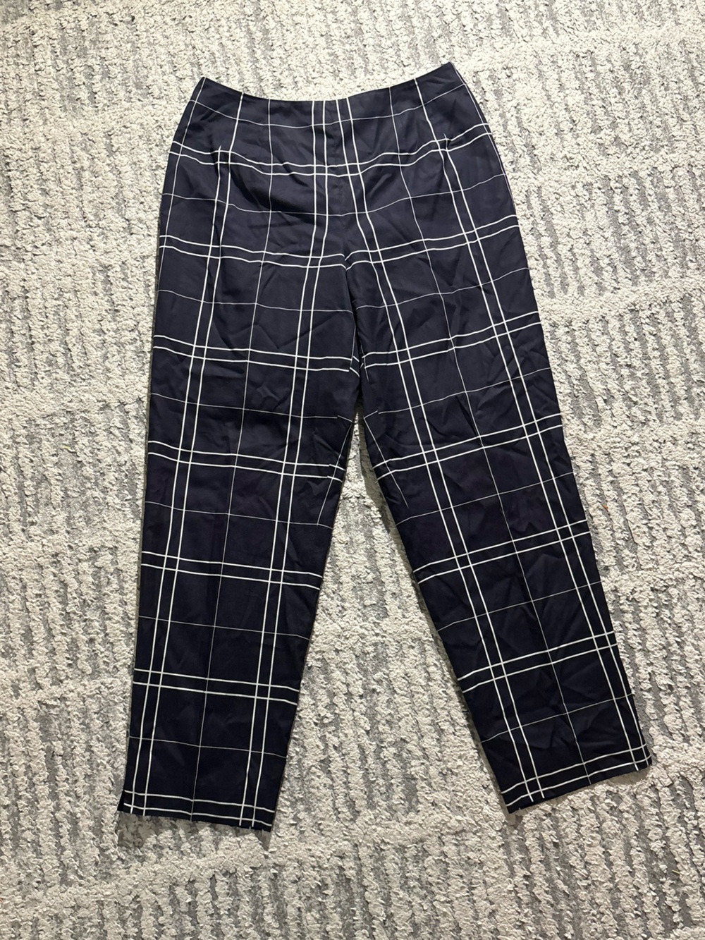 Talbots vintage black white plaid classy straight trouser pants size 8